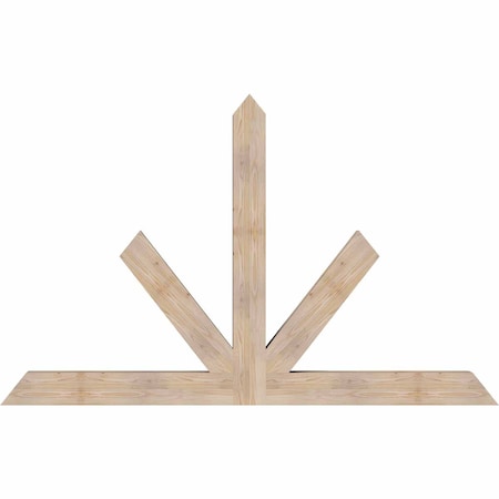 Ekena Millwork Saratoga Smooth Timber Gable Bracket, Douglas Fir, 84"W x 53"H x 5 1/2"D x 5 1/2"F, 15/12 Pitch GBW084X53X0606SAR00SDF